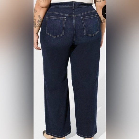 NWOT Torrid perfect wide legs vintage stretch jeans size 16T - Picture 3 of 10